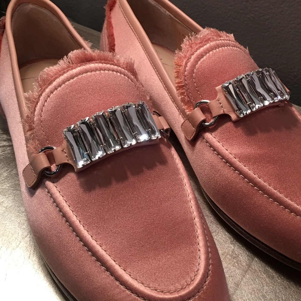 Giuseppe Zanotti Blush Pink NIB Slipper Flats ➡️SEE Size Notes $950 Raso Salmone - Picture 13 of 16